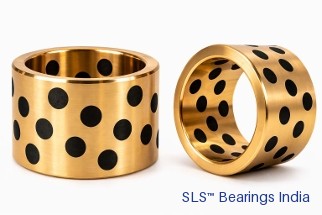 Graphite-plugged self-lubricating bronze bushings