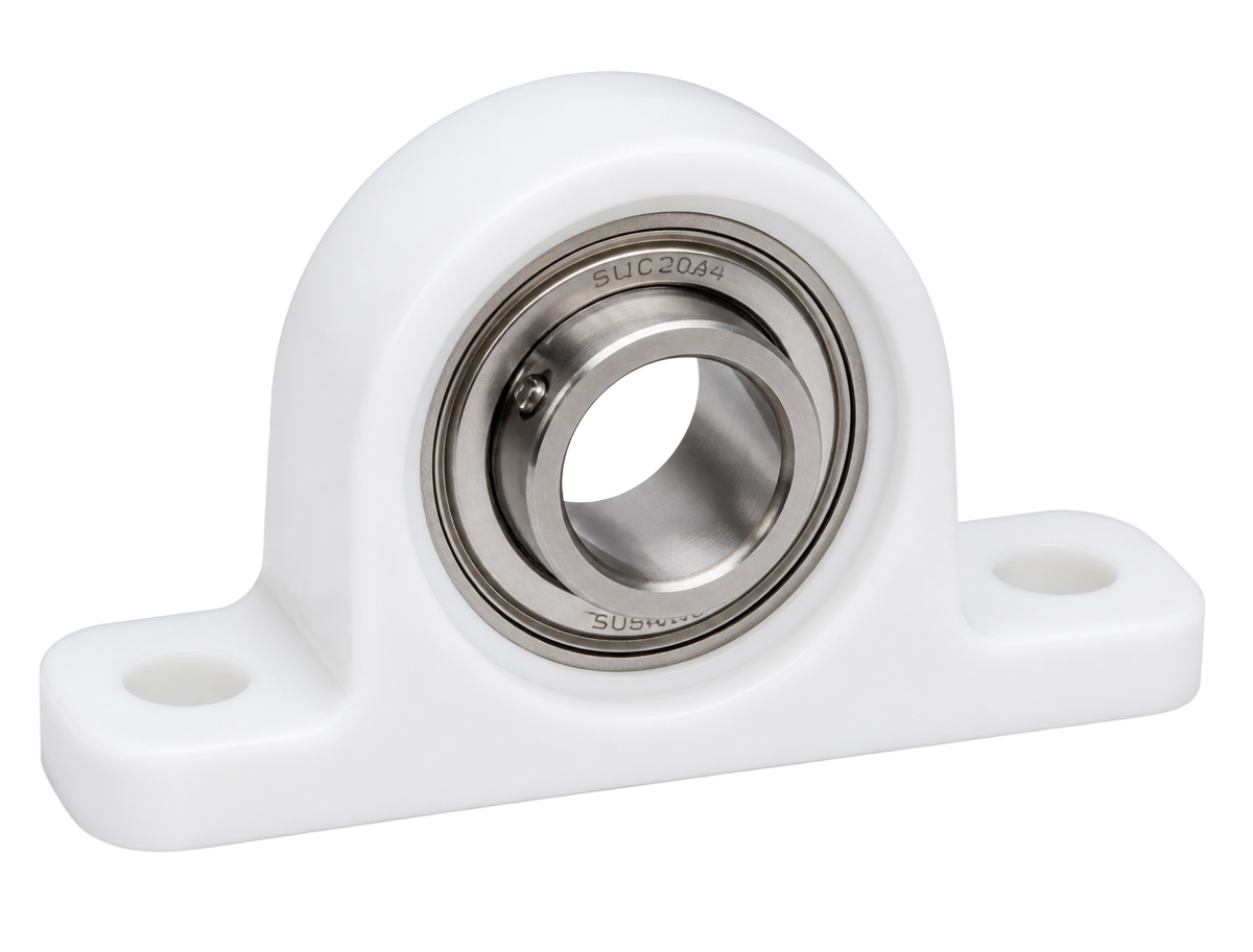 SUCP thermoplastic pillow block with stainless insert bearing